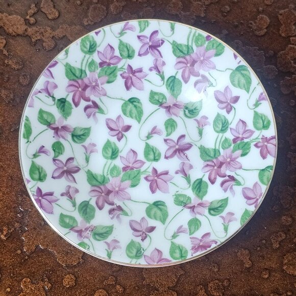 Lefton China Hand Painted Floral Demitasse Cup & Saucer Set - Picture 6 of 9